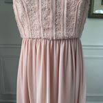 BCBGMAXAZRIA Bare Pink Sequin Chiffon Short Cocktail Homecoming Dress 10 Photo 3
