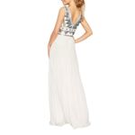 XScape  Embellished Goddess Pleated Sequin White Formal Gown Dress Size 14 NWT Photo 2