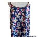 Torrid -beautiful navy blue floral tank top, lace up back, adjustable straps, excellent condition, size 2x Photo 1