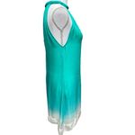 Greylin Anthropologie 100% Silk Turquoise Ombré Halter Draped Hem Size S Photo 1