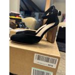 Soludos Anthropologie Collette Heels Black Genuine Leather Plush Velvet Size 8 Photo 2