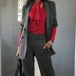 CAbi Style 3804 Tess Knit Top Tie V Neck Firebrick Red Size Medium Photo 4