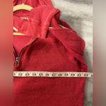 Ruff Hewn  Size 1X Red Waffle Knit Quarter Zip Long Sleeve Hooded Sweatshirt Photo 5