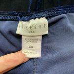 Finesse Gown Maxi Dress‎ 2X Rhinestone Embellished Velvet Square Neck Navy Blue Photo 6