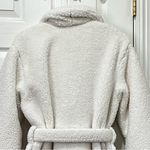 Pottery Barn White Sherpa Cozy Comfort Robe Size Medium With Pockets And Belt Photo 4