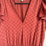 Max Studio Polka Dot Pleated Satin Midi Dress Brown/ Rust EUC Photo 1
