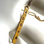 Gold tone aloha bar pendant necklace Photo 5
