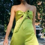 ZARA  jumpsuit pistachio cut out bow satin wide leg sleeveless wedding party Photo 8