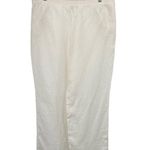 J.Jill White Linen Relaxed Fit Pull on Casual Pants Lagenlook Womens Large Photo 2