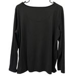 Mario Serrani Italy Black Long Sleeve Soft Knit Top Rounded Neckline Medium Photo 4