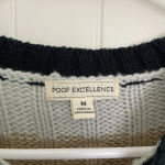 EUC | Poof Excellence women’s neutral colored striped‎ acrylic sweater — medium Tan Photo 3