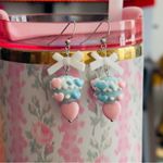 Charming Pink and Blue kawaii heart Earrings Photo 1