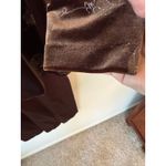 R & M Richards Brown Floral Velvet Button Front Tunic Top & Pants Set Women's 8P Photo 3