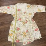 Carole Hochman Floral Print Women's Short Robe Cottagecore White Green Pink XL Photo 9