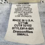 Jess & Jane Dragonflies Top White Purple Black Rose Green Flowers Size Small Photo 10