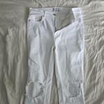 Free People  White High Waist Busted Skinny Jeans 30 Photo 6