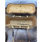 Vintage Straw Handmade Bag Summer Beach Weave With Lid Chinese Accents Photo 9