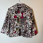 Chico's Floral Print Blazer Abstract Botanical Pink Green Brown Size 2 (12/14) Photo 5