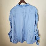 Harshman Blouse Juliana Light Blue Ruffled Sleeve Button Photo 6