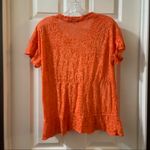 Democracy  Orange Burnout Ruffle Short Sleeve tee S Photo 6