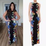 Alice + Olivia  Delora Open Back Maxi Dress in Garden Brunch Black 8 Photo 3