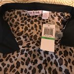 Lottie & Holly Dress Leopard Print w/ Black Collar Sz L NWT Photo 2