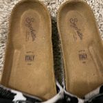 Seychelles  speechless sandal black cow print Italy real fur 6.5‎ Photo 3