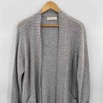 RD Style  Cardigan Sweater Womens XL Gray Tan Acrylic Cotton Loose Knit Pockets Photo 2