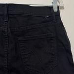 Mother High Waisted Smokin' Double Micro Fray Skirt in Pitch Black Denim Size 29 Photo 5