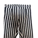 Lulus  Aptitude Black and White Striped Zip-Front Cropped Skinny Jeans Sz Small Photo 5