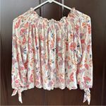 Free People Like New  Lexington Ivory Floral Off Shoulder Top Size XS Photo 3