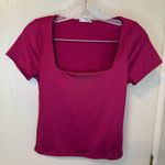 Live in the Moment Women's Trendy Square Neck Maroon Top Size Small Photo 0