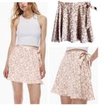 Aritzia  Wilfred Winslet Floral Printed A-Line Wrap Satin Skirt Size L Photo 1