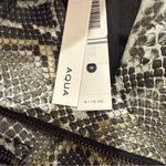 AQUA Faux Leather Snakeskin Print Motorcycle Belted Jacket Size M Photo 3