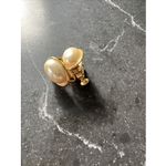 Vintage Napier Gold Tone Iridescent White Elegant Pearl Earrings Photo 1