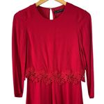 ZARA NWT Woman Red Guipure Lace Trim Romper Size XS Photo 3