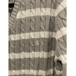 Lauren Ralph Lauren  Striped Knit Grey White Sweater Photo 2