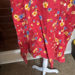 Jones New York  Linen blend shirt Red Floral Long Sleeve Button Down sz XL Photo 3