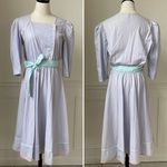 Vintage 80s Byer Too! Shirt Dress Pastel Lavendar Aqua Pink M Purple Size M Photo 1