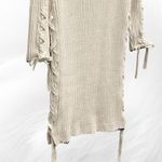 By Malene Birger Ribbed Lace Up Black Trim Sweater Dress Size Medium White Photo 4