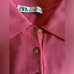 ZARA  Women's Basic Short Sleeve Short Knit Polo Dress Pink XS Photo 8