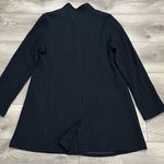 Eileen Fisher Stand Up Collar Waffle Knit Long Dress Jacket Black Size Large Photo 8