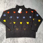 THML  heart knit Pattern Black Sweater small NWT Photo 0