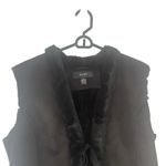 Alfani Women's Size XL Black Faux Suede & Fur Tie Vest Photo 2