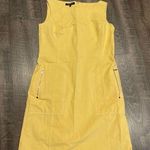 Lafayette shift dress zipper pockets baseball stitching Yellow Photo 0