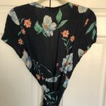 Yumi Kim  Navy Floral Print Short Sleeve Wrap Dress Size S Photo 3
