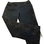 St. John Couture Jeans Sz 12 Wide Leg Raw Hem Embroidered Preppy Cropped Casual Photo 1