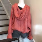 Torrid Rose Long Sleeve Chunky Woven Hooded Pullover W. Lace Up Front Sz 5X NWT Photo 5