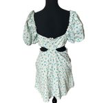 ZARA  Floral Cut Out Mini Dress Large Women’s White Blue 3067/324 Photo 2