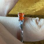 Natural Fire Opal Sterling Silver Ring Size 8 Photo 2